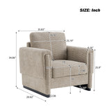 Brown Boucle Upholstered Accent Armchair | OROA