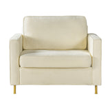 Modern Beige Chenille Upholstered Accent Chair | OROA