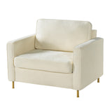 Modern Beige Chenille Upholstered Accent Chair | OROA