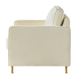 Modern Beige Chenille Upholstered Accent Chair | OROA