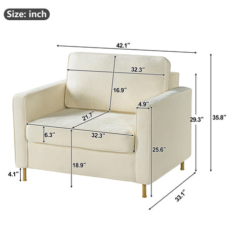 Modern Beige Chenille Upholstered Accent Chair | OROA