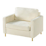 Modern Beige Chenille Upholstered Accent Chair | OROA
