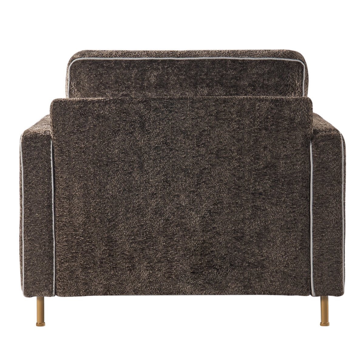 Modern Dark Brown Chenille Accent Chair with Square Arms | OROA