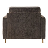 Modern Dark Brown Chenille Accent Chair with Square Arms | OROA