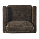 Modern Dark Brown Chenille Accent Chair with Square Arms | OROA