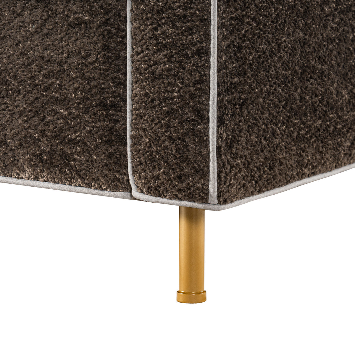Modern Dark Brown Chenille Accent Chair with Square Arms | OROA