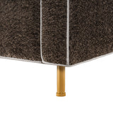 Modern Dark Brown Chenille Accent Chair with Square Arms | OROA