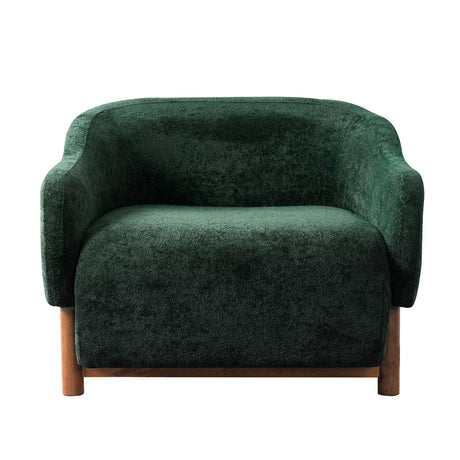 Modern European furniture - Modern Green Chenille Upholstered Accent Armchair - www.oroa.com