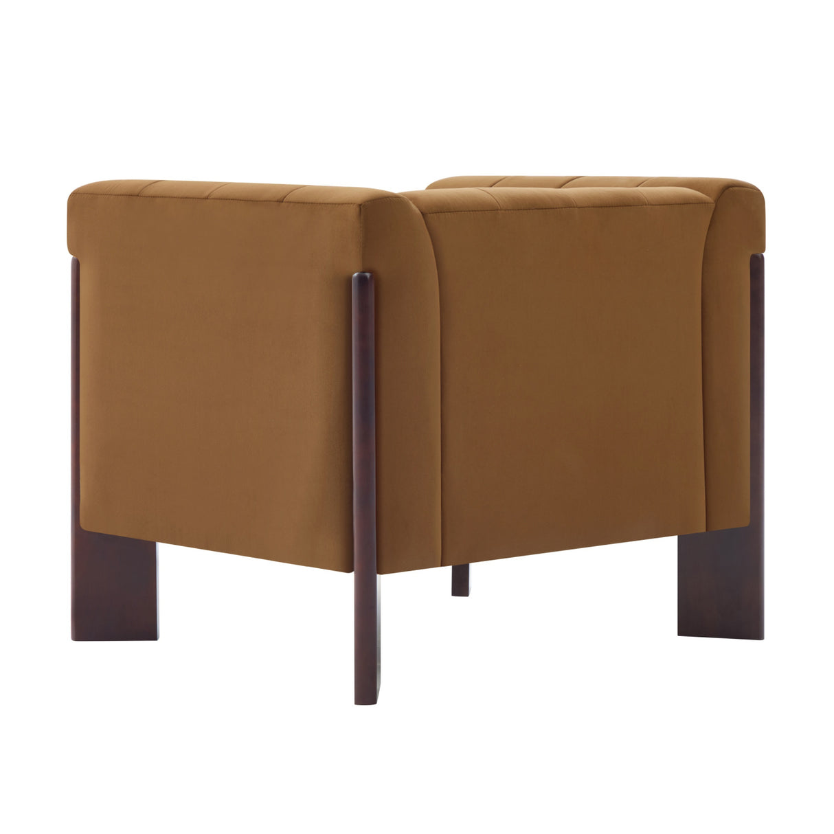 Modern Yellow Velvet Channel Tufted Accent Armchair | OROA