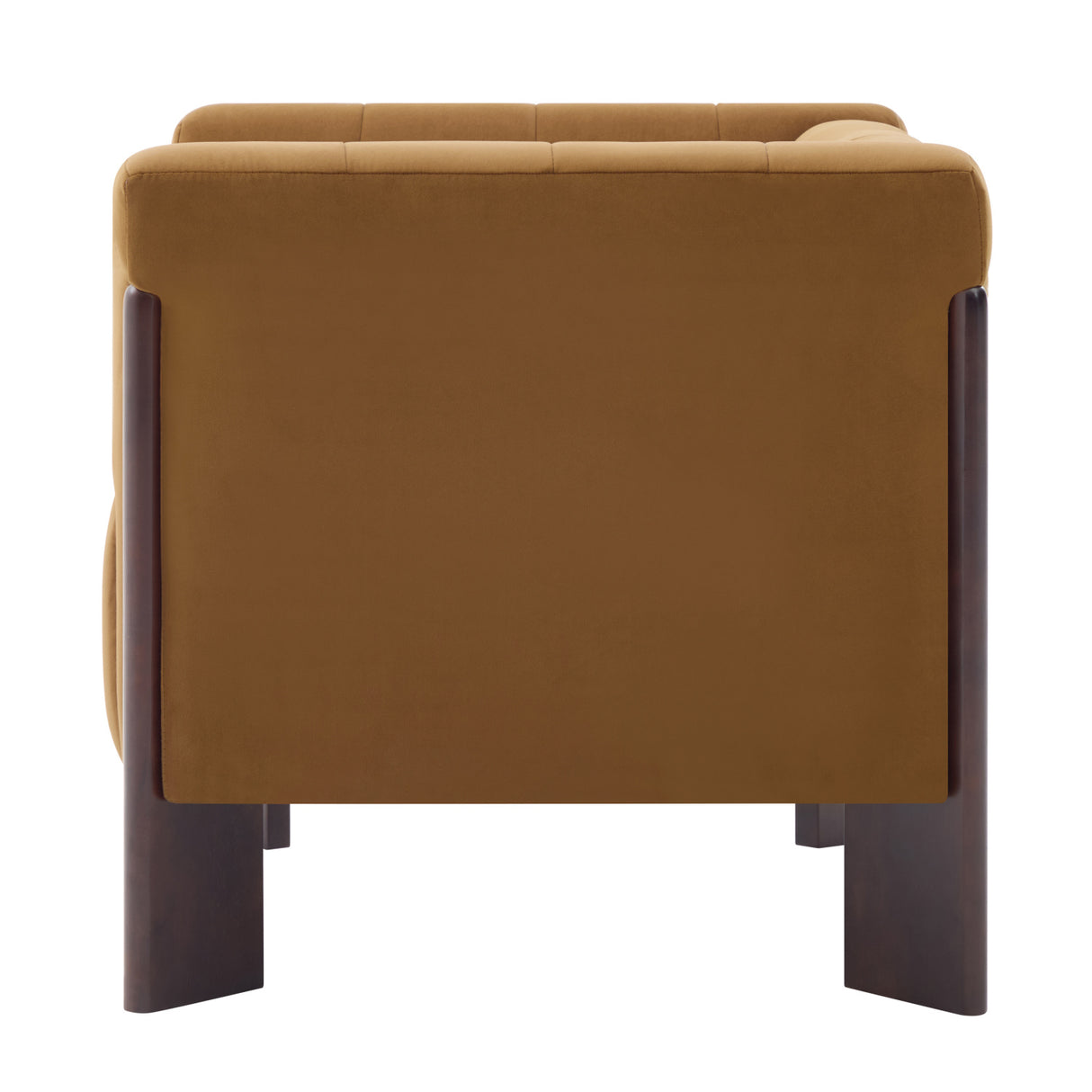 Modern Yellow Velvet Channel Tufted Accent Armchair | OROA