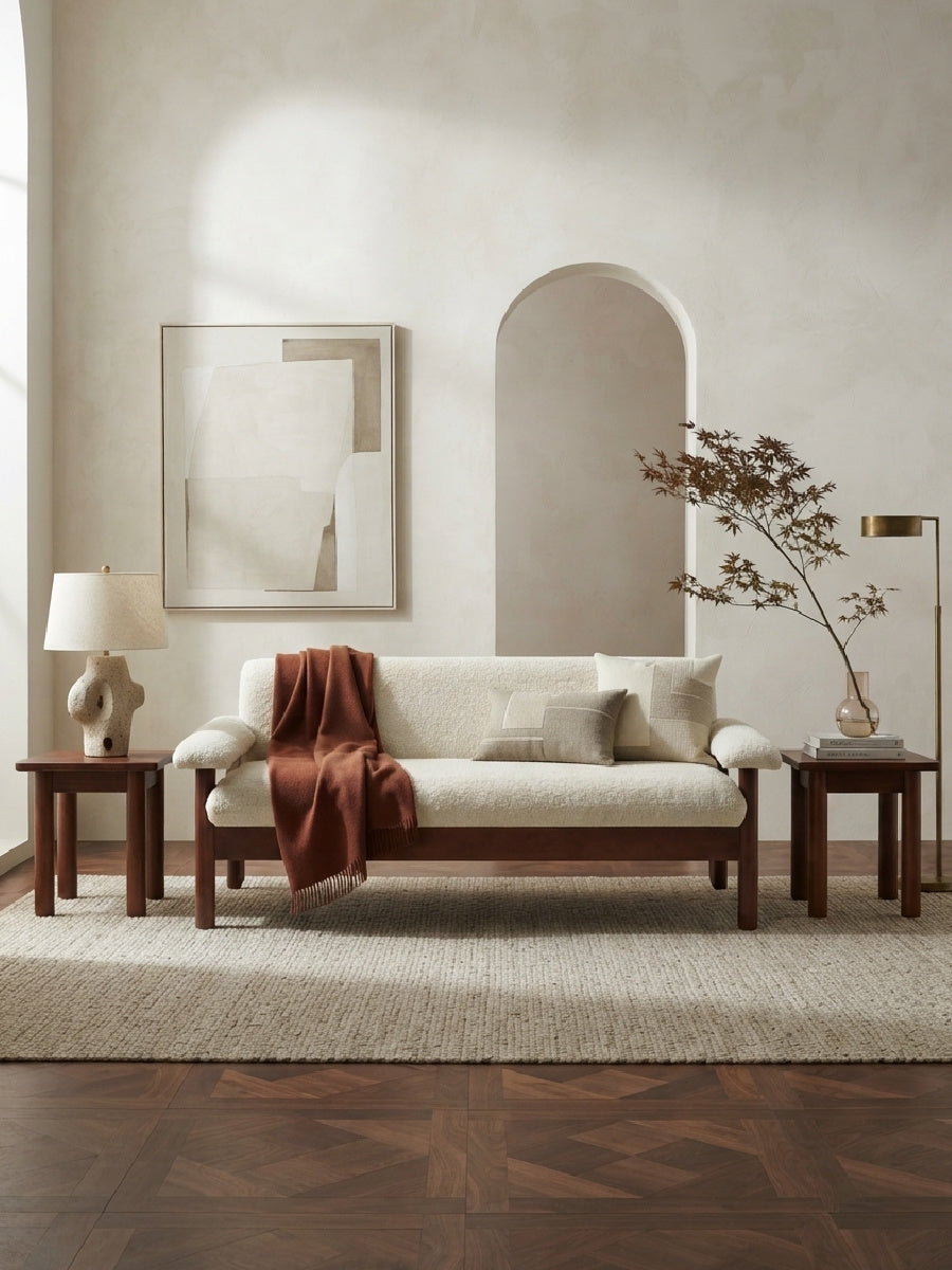 Modern European furniture - Solid Rubberwood Frame Loveseat Sofa - www.oroa.com