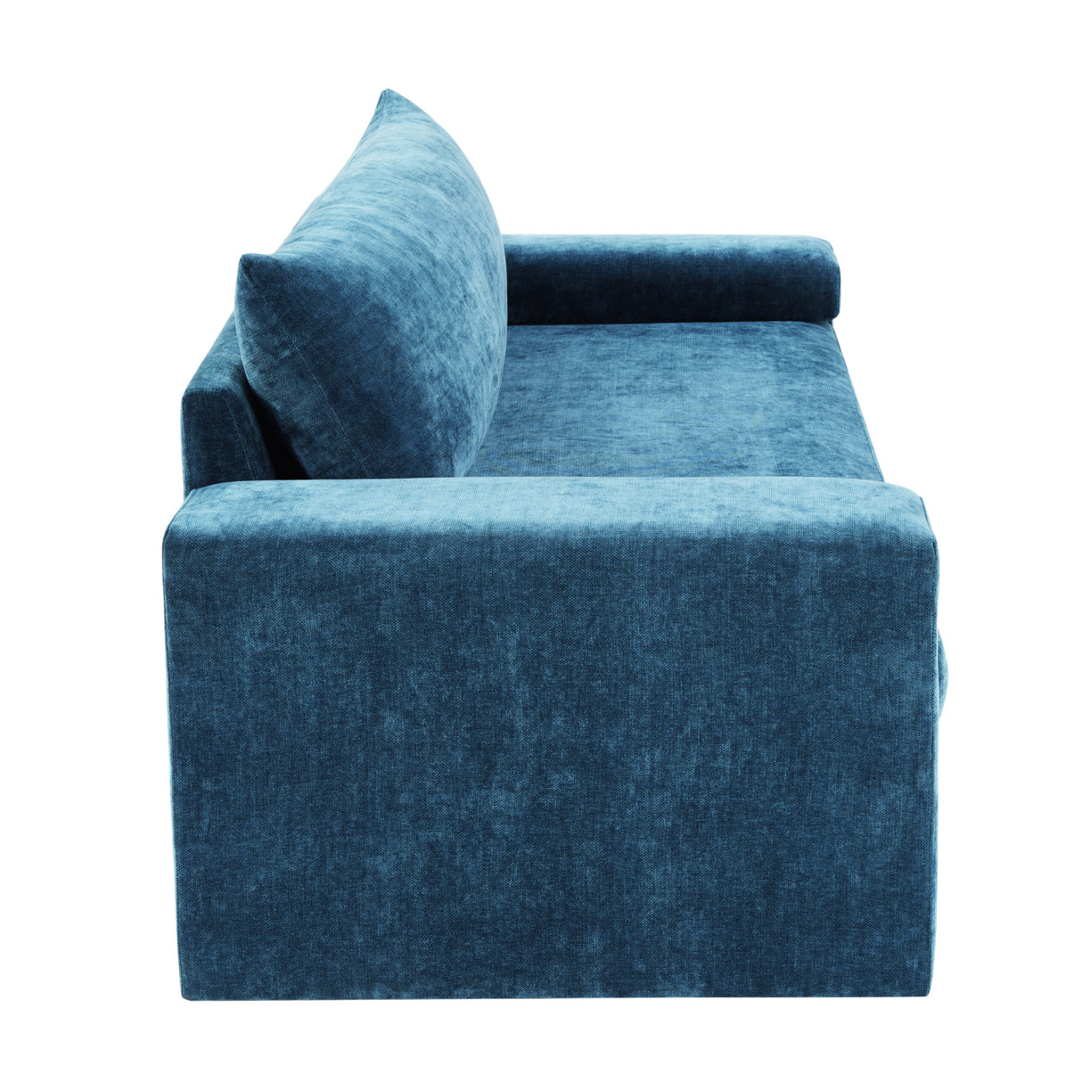 Blue Chenille Upholstered 3-Seater Sofa | OROA