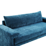 Blue Chenille Upholstered 3-Seater Sofa | OROA