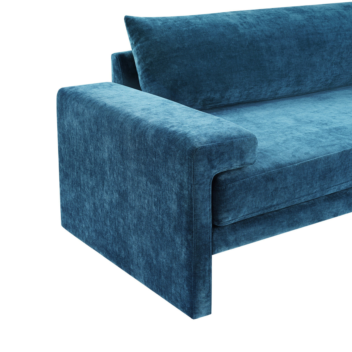 Blue Chenille Upholstered 3-Seater Sofa | OROA