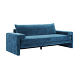 Blue Chenille Upholstered 3-Seater Sofa | OROA