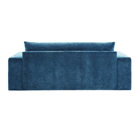 Blue Chenille Upholstered 3-Seater Sofa | OROA