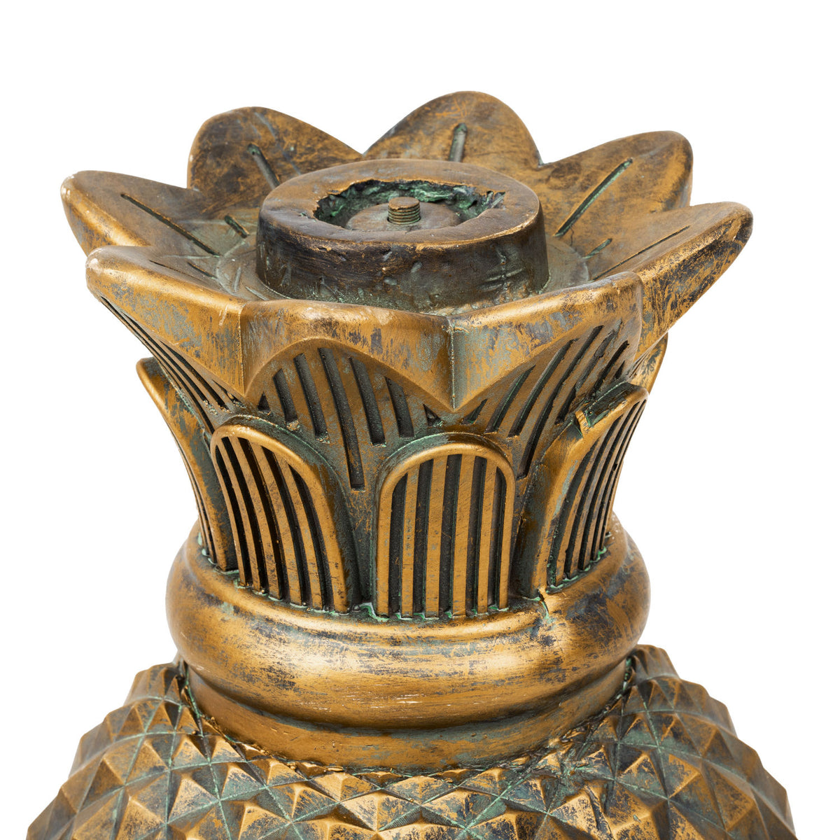 Indoor/Outdoor Pineapple Glass Top Side Table | OROA