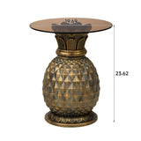 Indoor/Outdoor Pineapple Glass Top Side Table | OROA