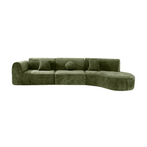 Modern European furniture - Green Curved Sectional Sofa - www.oroa.com