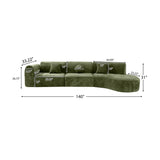 Green Curved Sectional Sofa | OROA