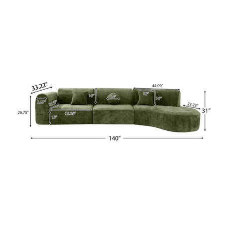 Green Curved Sectional Sofa | OROA