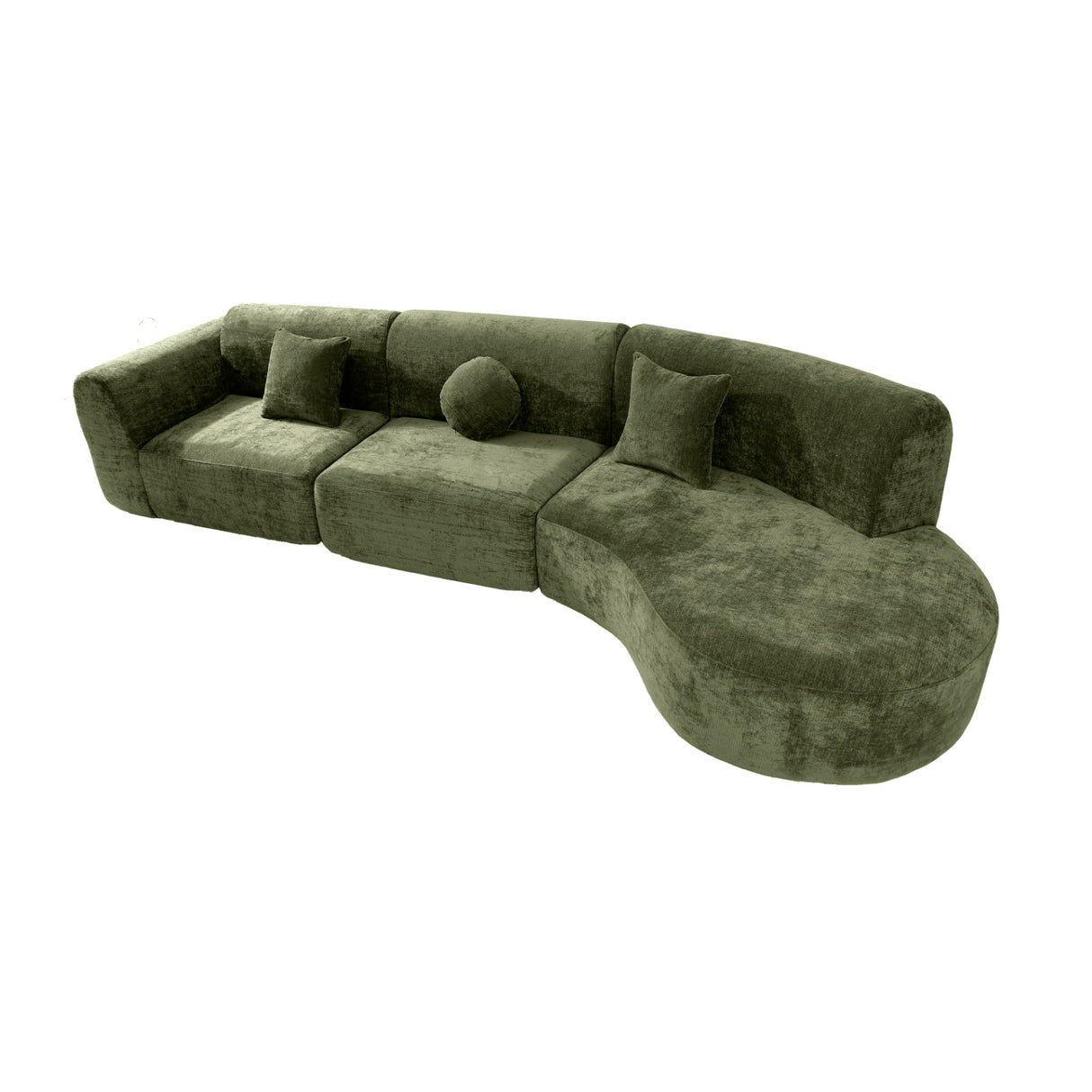 Green Curved Sectional Sofa | OROA