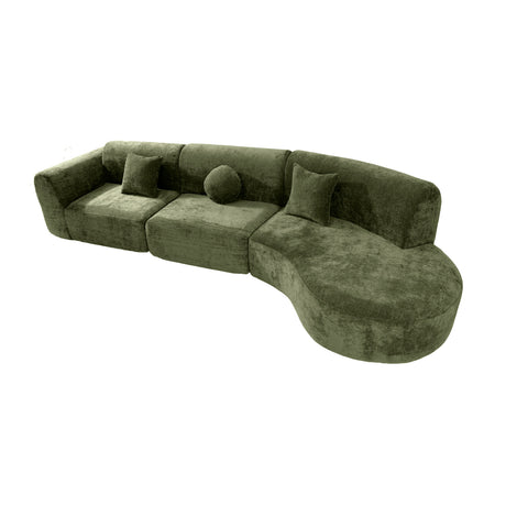Green Curved Sectional Sofa | OROA