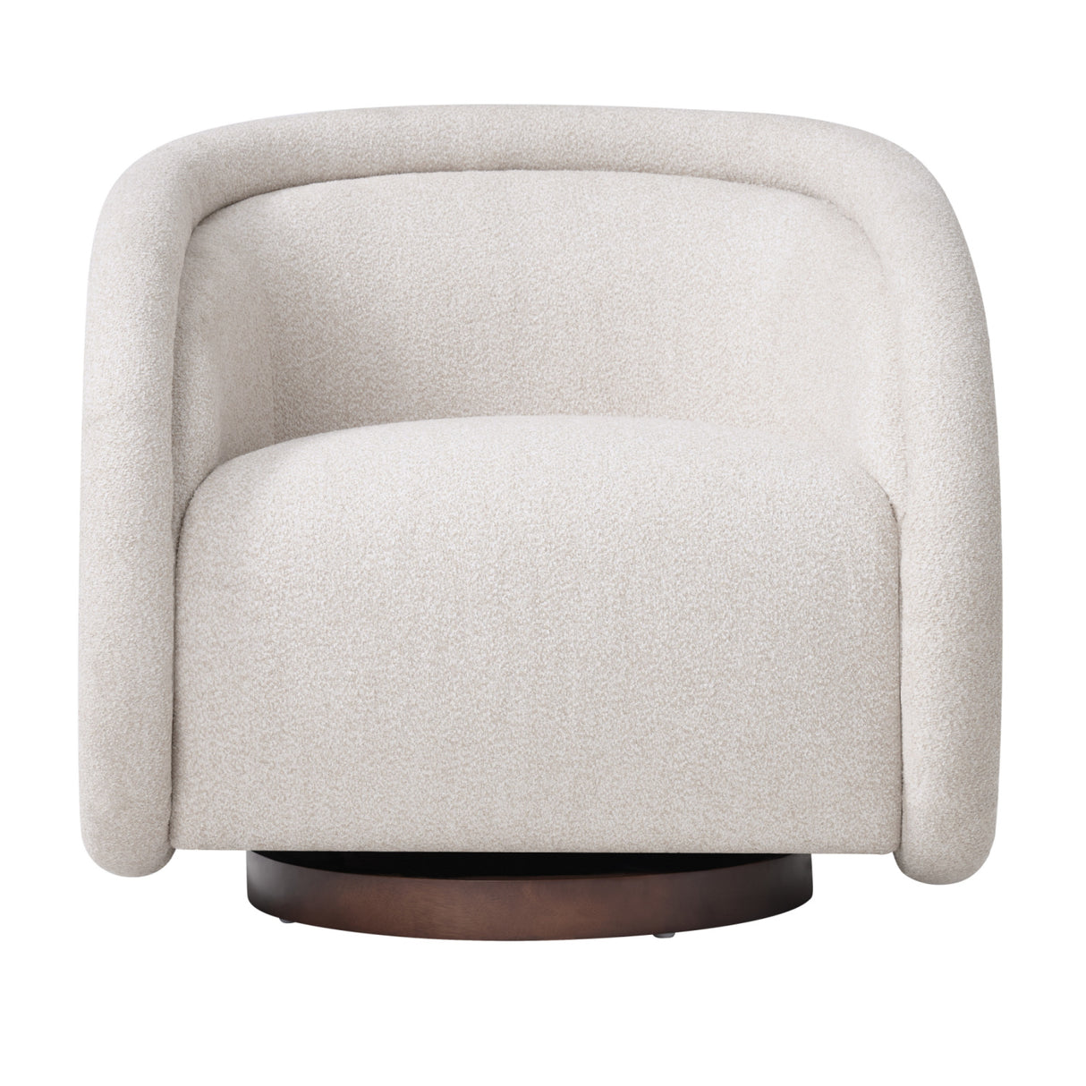 Beige Boucle Swivel Accent Chair | OROA