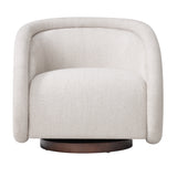 Beige Boucle Swivel Accent Chair | OROA