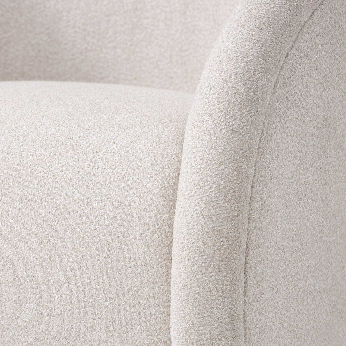 Beige Boucle Swivel Accent Chair | OROA