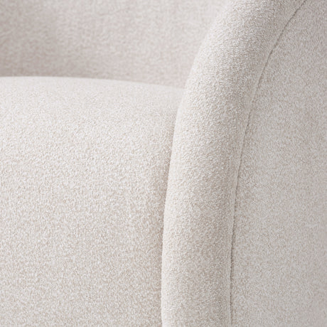 Beige Boucle Swivel Accent Chair | OROA