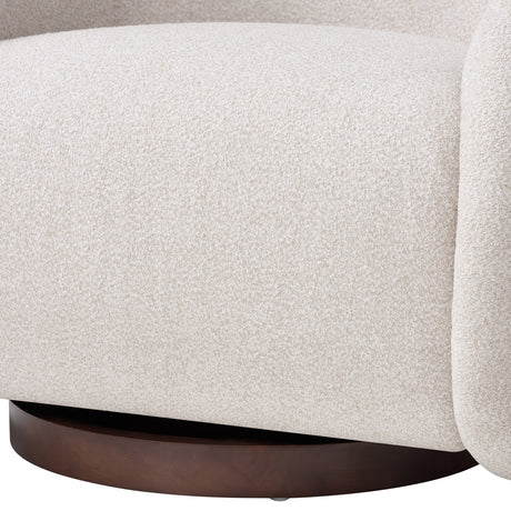 Beige Boucle Swivel Accent Chair | OROA