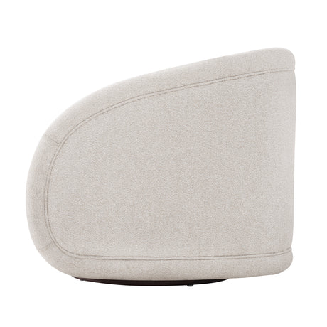 Beige Boucle Swivel Accent Chair | OROA