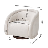 Beige Boucle Swivel Accent Chair | OROA