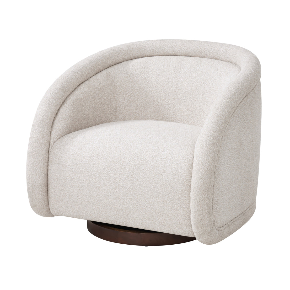 Beige Boucle Swivel Accent Chair | OROA