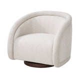 Beige Boucle Swivel Accent Chair | OROA