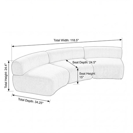 Curved Modular Compressed Foam Sectional Sofa | OROA