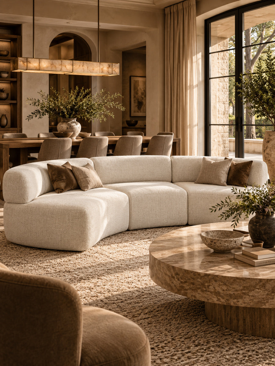 Curved Modular Compressed Foam Sectional Sofa | OROA