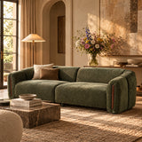 Green Curved Upholstered 3-Seater Modular Sofa by OROA