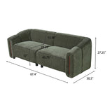 Green Curved Upholstered 3-Seater Modular Sofa by OROA