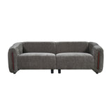 Gray Modern Curved Block Upholstered Sofa | OROA