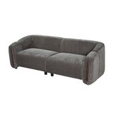 Gray Modern Curved Block Upholstered Sofa | OROA