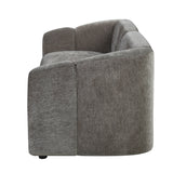 Gray Modern Curved Block Upholstered Sofa | OROA