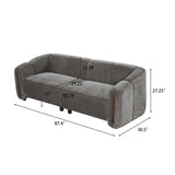 Gray Modern Curved Block Upholstered Sofa | OROA