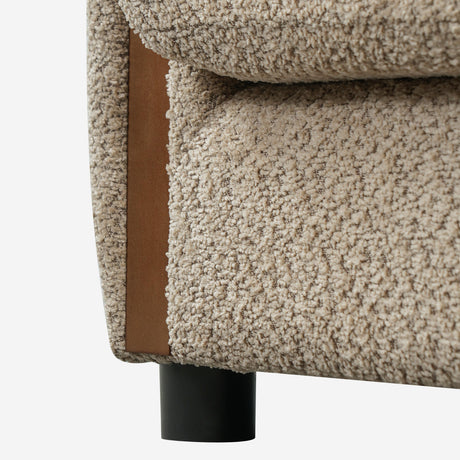 Modern Curved Barrel Teddy Fleece Accent Chair | OROA