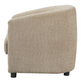 Modern Curved Barrel Teddy Fleece Accent Chair | OROA