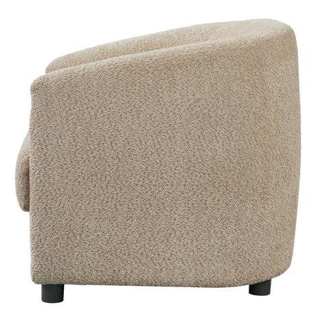 Modern Curved Barrel Teddy Fleece Accent Chair | OROA
