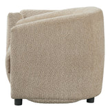 Modern Curved Barrel Teddy Fleece Accent Chair | OROA