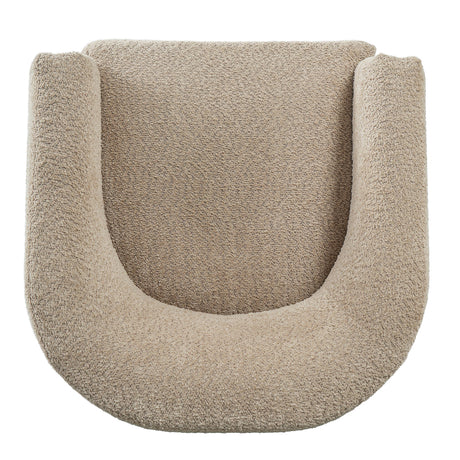 Modern Curved Barrel Teddy Fleece Accent Chair | OROA