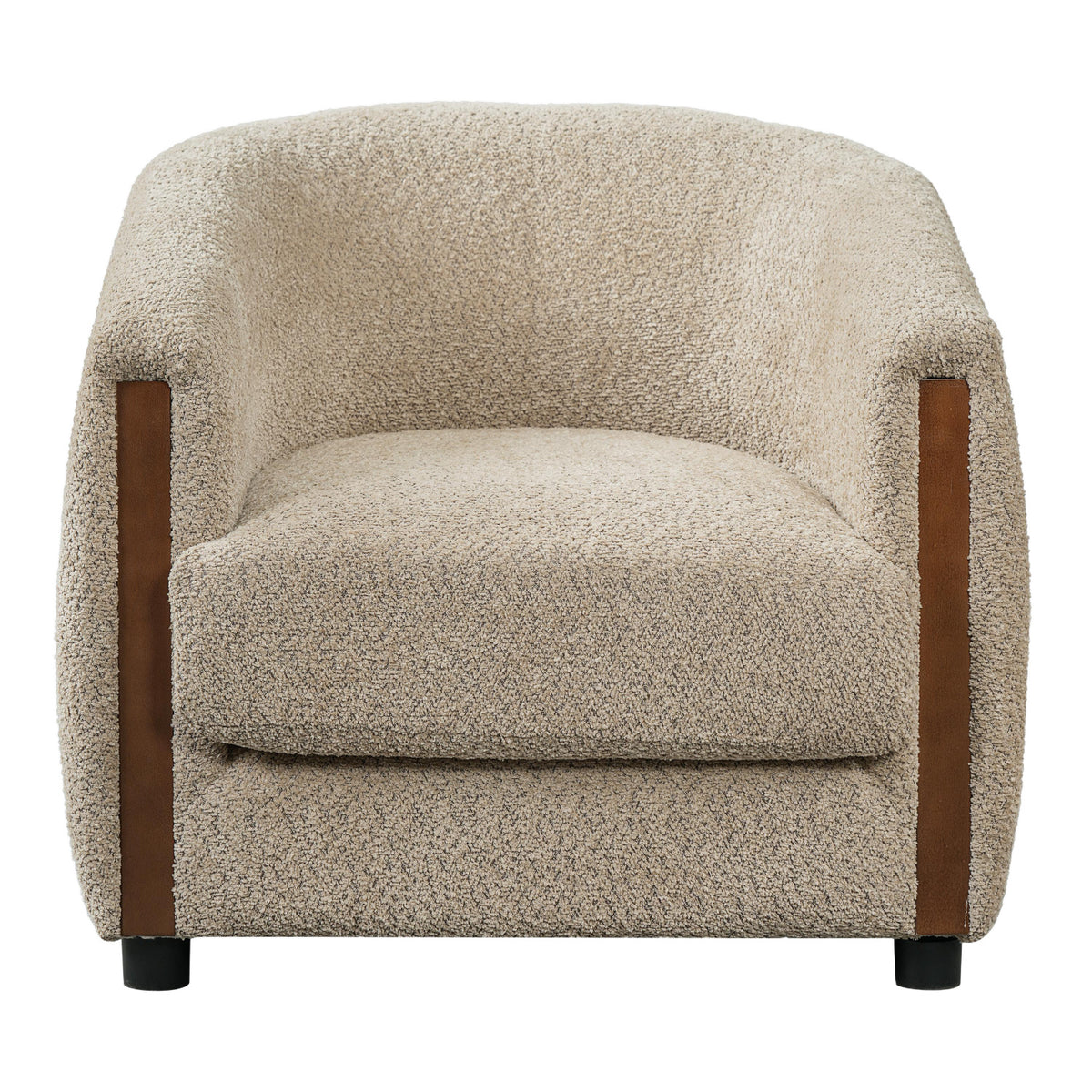Modern Curved Barrel Teddy Fleece Accent Chair | OROA